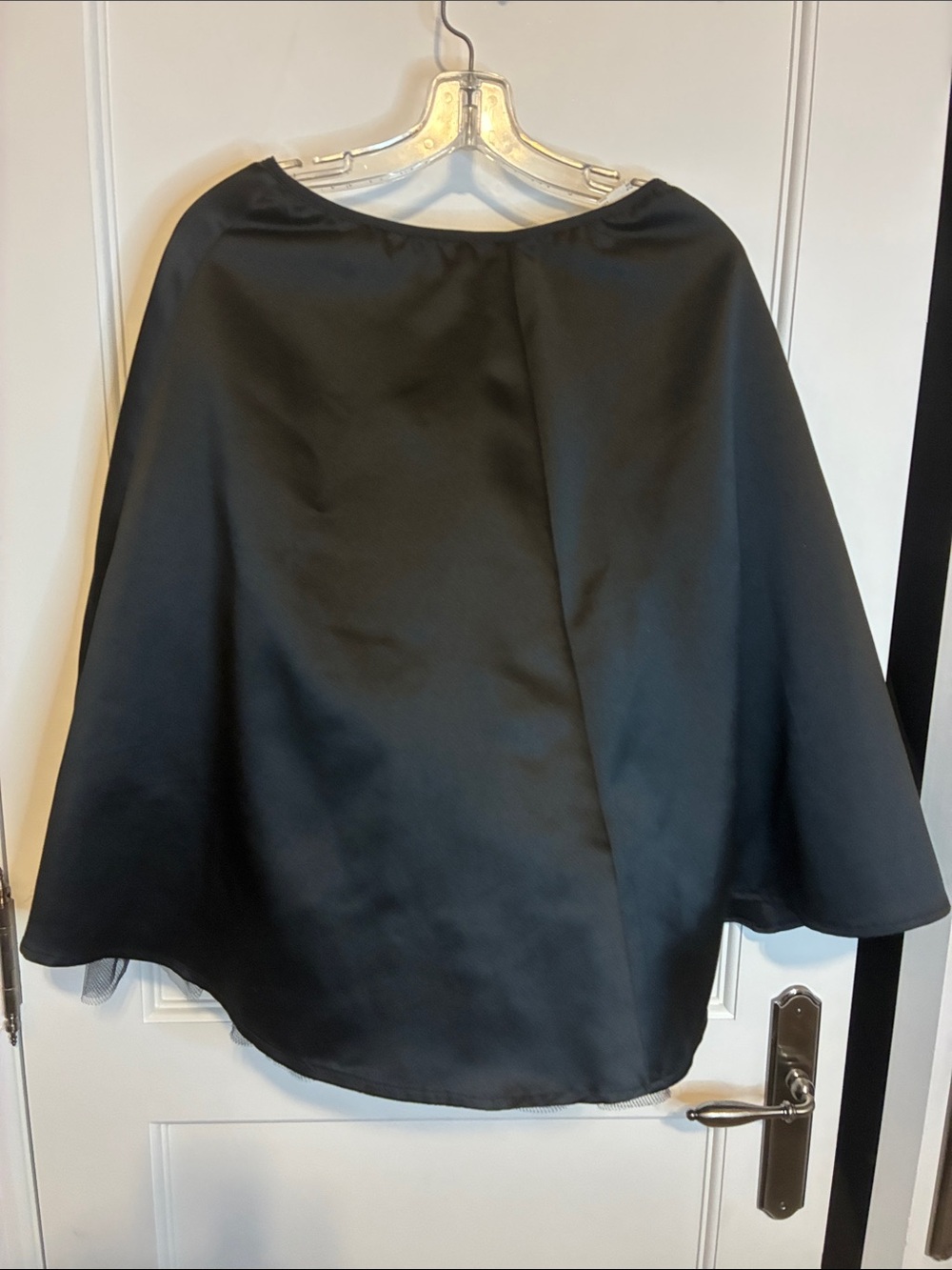 le chateau Black Satin Circle Skirt - Flared Skater Silhouette 👵MT